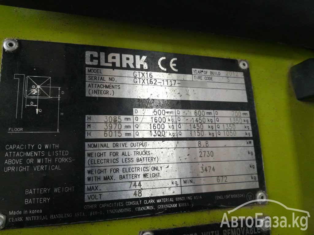 Погрузчик Clark GTX16 