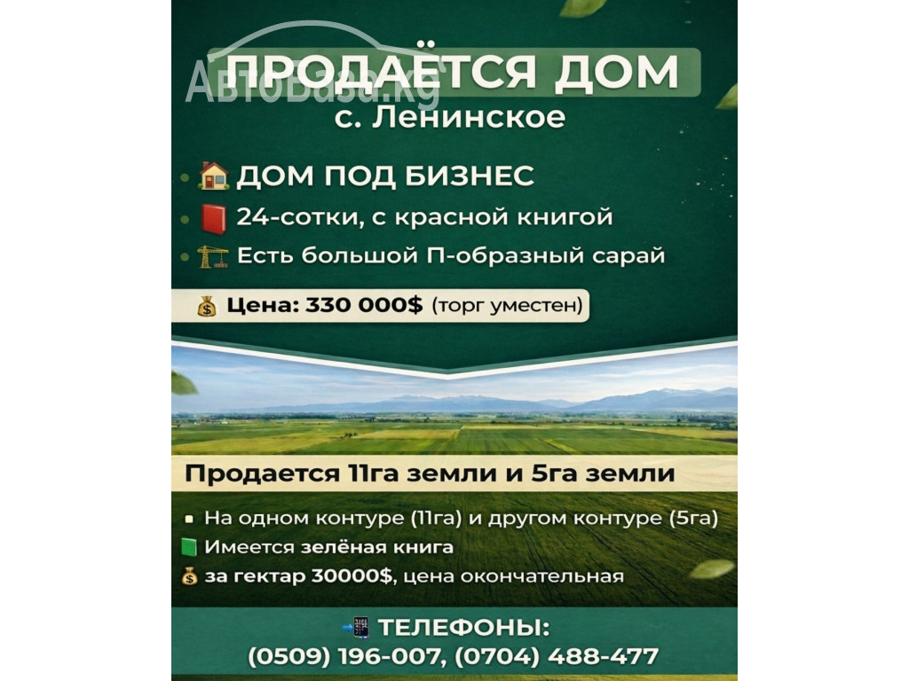 Продаётся дом под бизнес, село Ленинское