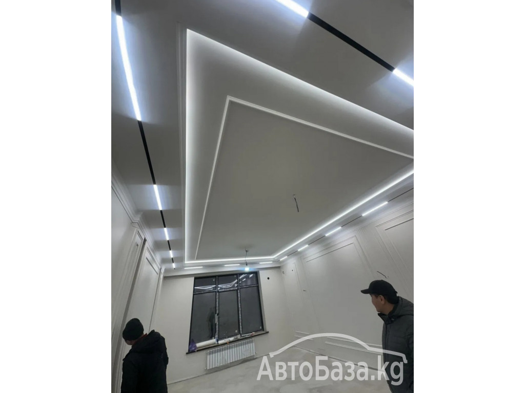 Современные натяжные потолки с встраиваемым освещением