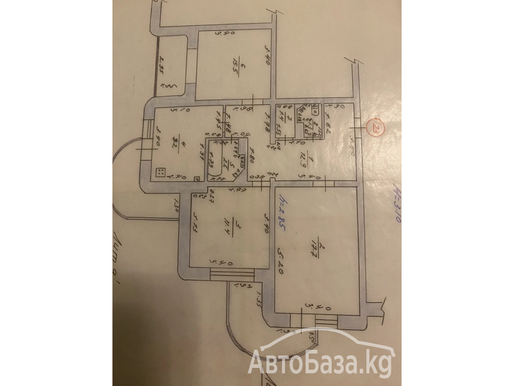 Продается 3-комнатная квартира.Мкр. Асанбай! Индив планировка