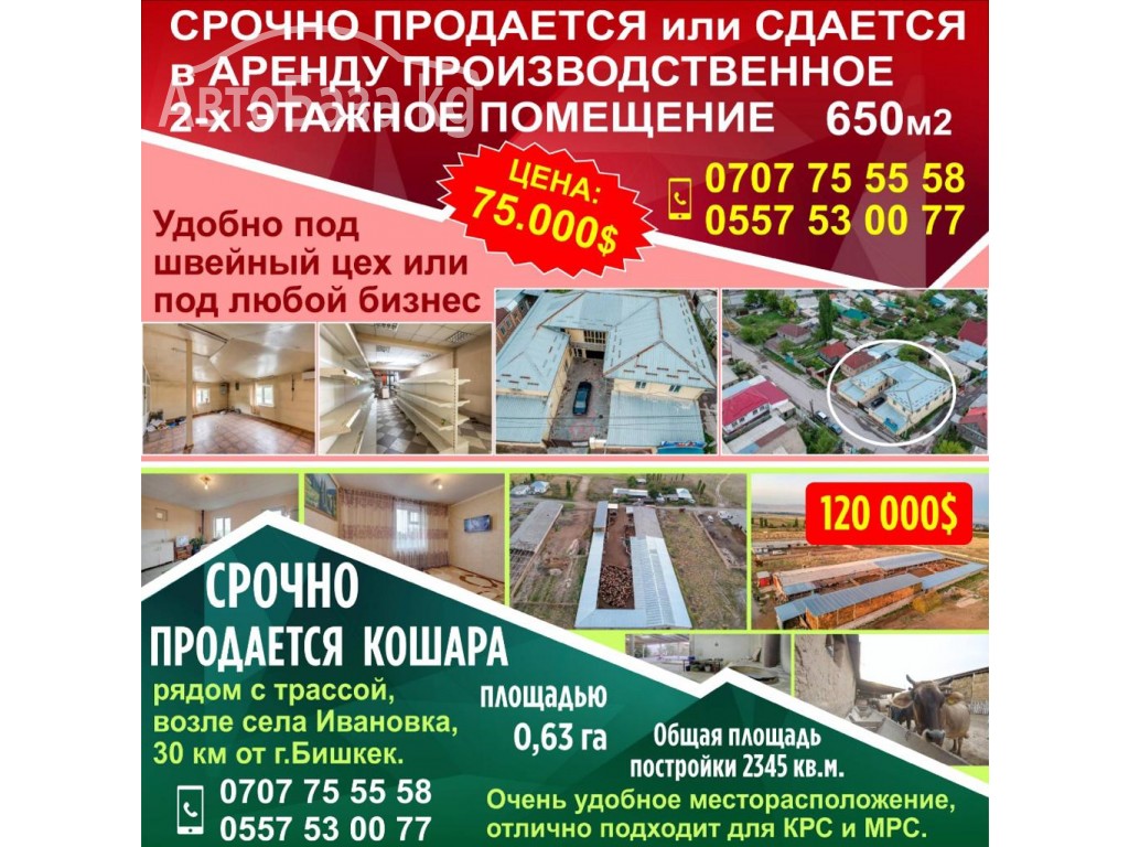 Срочно продаётся Кошара рядом с трассой