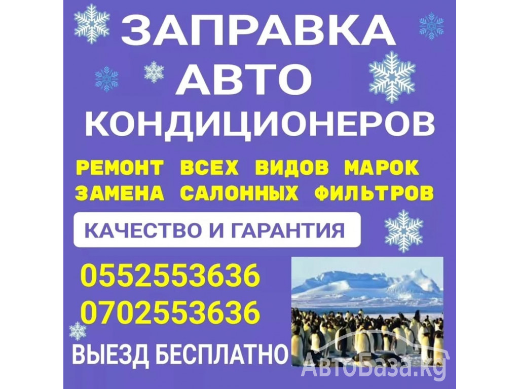 Заправка, ремонт авто кондиционеров. Выезд бесплатно