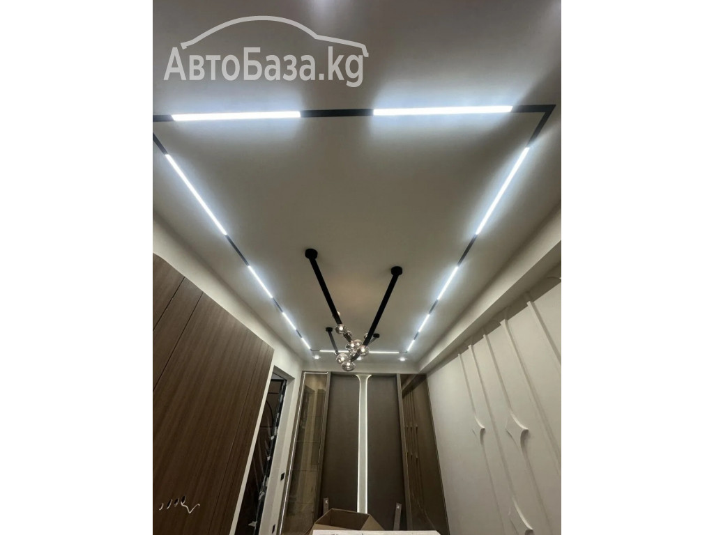 Современные натяжные потолки с встраиваемым освещением