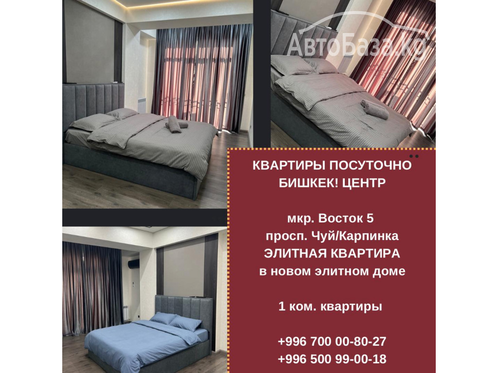 Элитные 1-комнатные квартиры посуточно в центре Бишкека