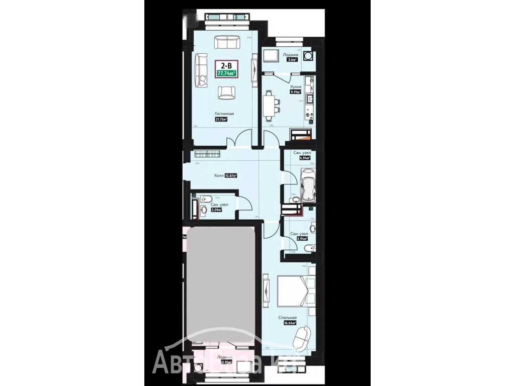 Продается 2 комнатная квартира ПСО. ЖК Ихлас Асанбай