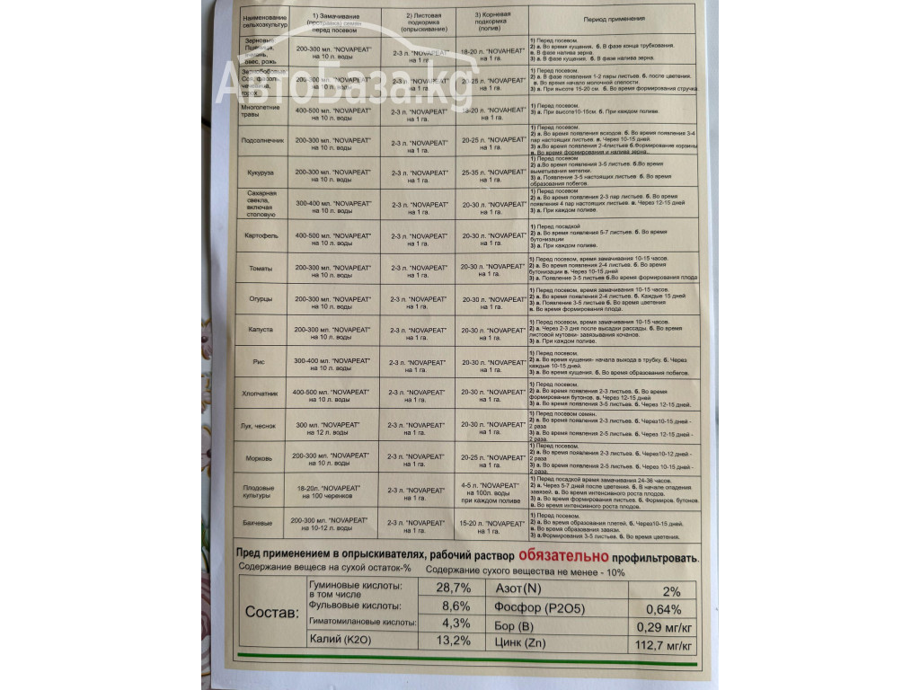 Удобрение Бишкек! Агроорганическое удобрение Novapeat 