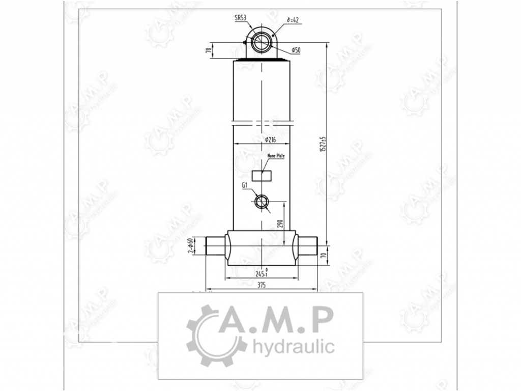 Гидроцилиндр подъема кузова 5-штоковый 