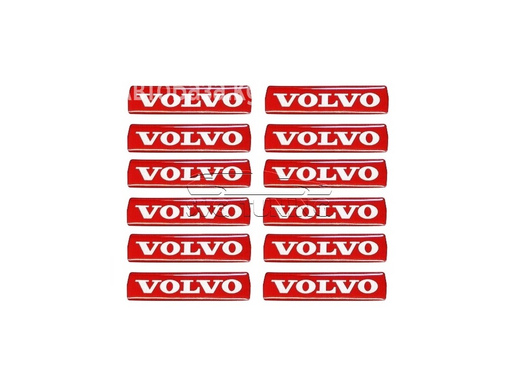 Наклейка Volvo на эмблему красная