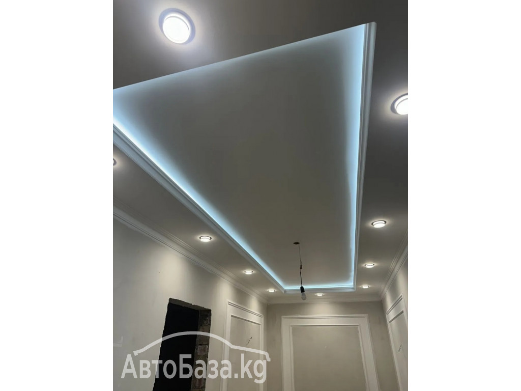 Современные натяжные потолки с встраиваемым освещением